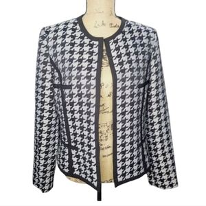 Classiccore Black Houndstooth Check Contrast Edgy Jacket Blazer